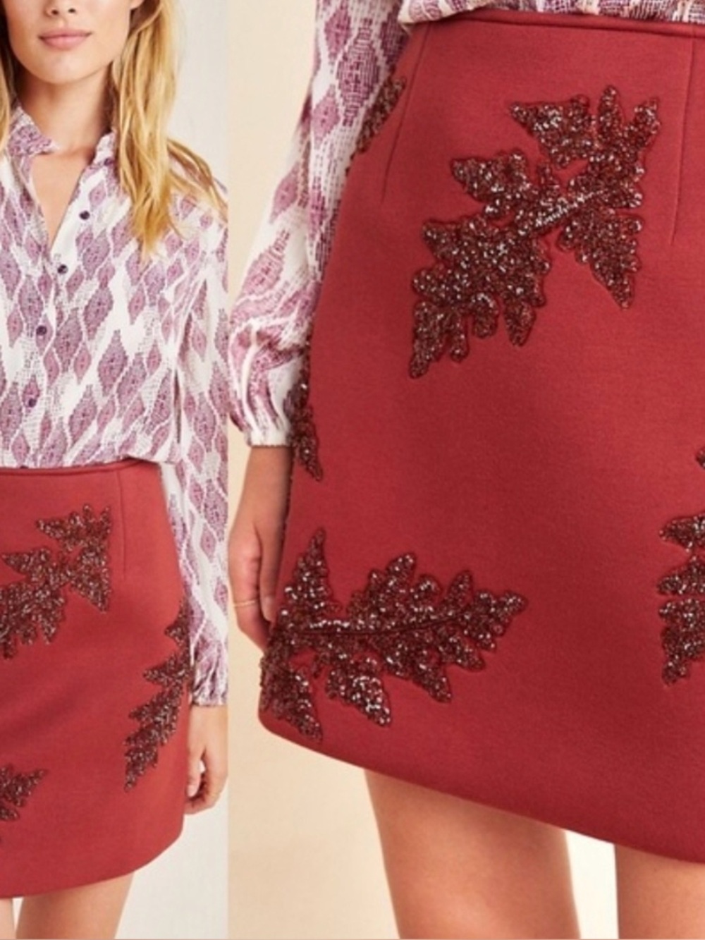 Dhruv Kapoor (for ANTHROPOLOGIE)  Embellished Mini Skirt NWT - Size 0